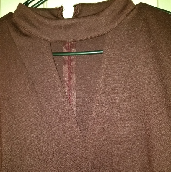 NY&C Mock Neck Ponte Sheath Dress - Picture 3 of 3